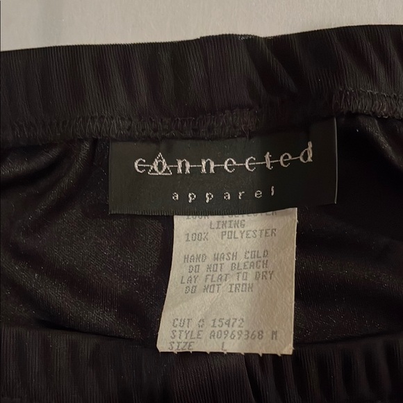 Connected Apparel  large dressy  Black Sheer cropped wide leg pants with belt - Picture 3 of 8